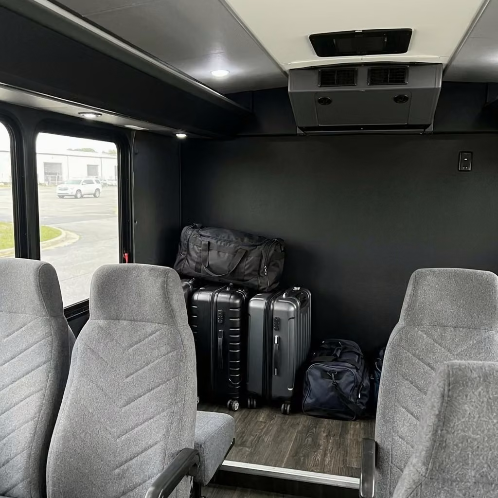 winter springs 15 passenger minibus luggage area