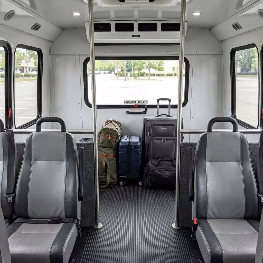 winter springs 30 passenger minibus luggage area