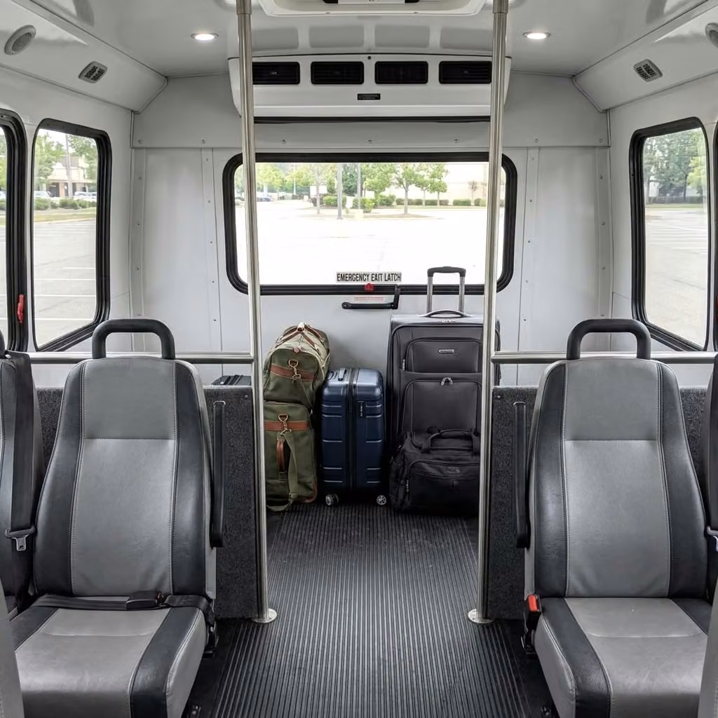 winter springs 35 passenger minibus luggage area