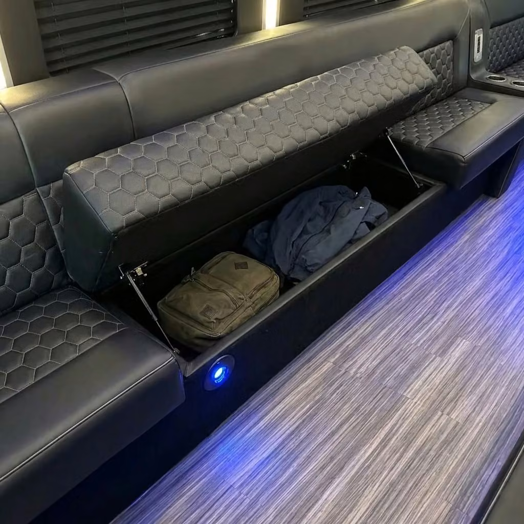 winter springs party bus under seat storage
